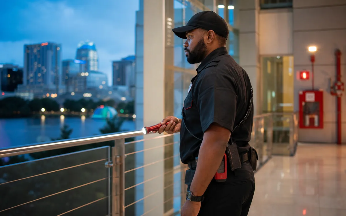 Dedicated fire watch officer focused solely on monitoring an Orlando property